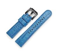 TW Steel Marc Coblen - Correa de reloj de piel con cierre negro de 22 mm, Azul cocodrilo, Correa