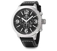 TW Steel Marc Coblen Edition - Cronómetro con correa de cuero y fecha, acero inoxidable, XXL, 50 mm, negro/negro, Correa