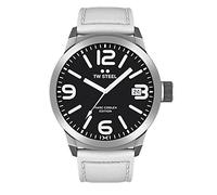 TW Steel Reloj de pulsera para hombre Marc Coblen Edition TWMC22 correa de cuero, negro y blanco, Correa