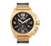 TW Steel Swiss Canteen Mens 46mm Quartz Chronograph Watch with Black Leather on Rubber Strap