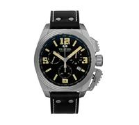 TW Steel Swiss Canteen Mens 46mm Quartz Chronograph Watch with Black Leather Strap
