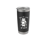 'Twas The Carbs M'Lord Funny Cat Meme Caballero medieval Vaso térmico de acero inoxidable de doble pared