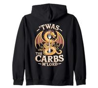 'TWAS The Carbs M'Lord Funny Fantasy Dragon Pasta Lover Sudadera con Capucha