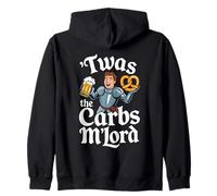 'TWAS The Carbs M'Lord Funny German Food Beer Pretzel Sudadera con Capucha