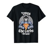 'TWAS The Carbs M'Lord Funny Pizza Cat Knight Camiseta