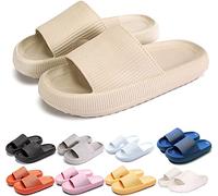 Twaynorb Cloud Sliders for Women and Men Pillow Slides Slippers,Non-Slip Quick Dry Shower Thick Soled Pillow Cloud Slides Slippers Super Soft Massage House Slides for Indoor & Outdoor (38-39,Khaki)