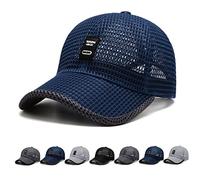 Twaynorb Summer Outdoor Casual Baseball Cap Mesh Baseball Cap Trucker Mesh Hat Baseball Cap for Men Women Outdoor Sports Running Hat (Blue)