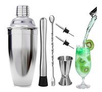 TWBEST Coctelera para Cócteles, 6Pcs Profesional Barman Cocteleria 750ml Juego de Herramientas de Barra de Acero Inoxidable Ideal para Bar, Hogar Mezclar Bebidas