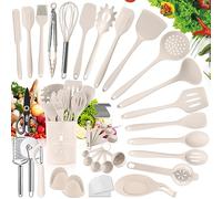 TWBEST Utensilios Cocina de Silicona,Antiadherente,No Tóxicas Resistentes Al Calor Utensilios De Cocina Antiadherente 56 Piezas + 20 Ganchos