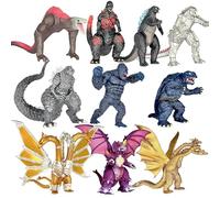 TwCare Juego de 10 figuras de acción articuladas movibles Godzilla vs Kong, dinosaurio dragón, rey de los monstruos, Shin Ultima, Gamera, Mecha, Godzilla, Ghidorah, Skull Crawler Destoroyah, paquete