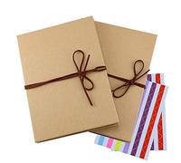 Twdrer Paquete de 2 álbumes de fotos de tapa dura, álbumes de recortes, colección de fotos de papel kraft plegable y elástico para boda, aniversario, día de San Valentín, regalo de graduación (6 x 8