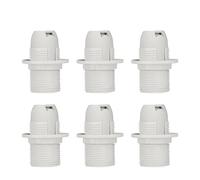 TWDRTDD Edison - Soporte para lámpara de rosca E14, casquillo de luz roscado E14, enchufe de bombilla colgante con anillo de repuesto, carcasa de plástico aislante, 250 V 2 A, paquete de 6 (blanco)