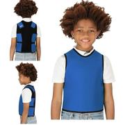 Tweens Chaleco de compresión sensorial, chaleco de presión profunda para autismo, calmante, hiperactividad, trastornos del procesamiento del estado de ánimo, transpirable, ajuste de forma, azul, XS
