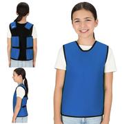 Tweens Chaleco de compresión sensorial para niños, comodidad de presión profunda para autismo, TDAH, SPD, calmante, transpirable, ajustado, ajustable, ligero, chaleco sensorial para niños, azul, XS
