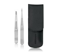 Tweezerman Petite Tweezer Set Petite Pinzetten Set mit Etui, Black Set de cejas 1 piezas