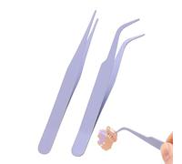 Tweezers De Fabricación Recta Set - Herramientas De Codo De Acero Inoxidable, Manijas De Bricolaje De Precisión | Top Scrapbooking Kit Sticker Holder, Durable Point Tip Aid For Craft Work Lashes