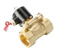 TWEFTPKD Válvula Solenoide eléctrica de latón de 1/4 "3/8" 1/2 "3/4" 1 "2" DC12V DC24V AC220V 110V válvula solenoide Normalmente Cerrada for Agua Aceite Aire(NPT-120VAC,1-1/2 Inch)