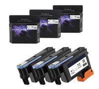TWEJHX 72 PrintThead C9380A C9383A C9384A Compatible con DesignJet T770 T790 T1120 T1200 T1300 T620 T610 T1100 T2300 Impresoras(1 Set 3pcs)