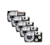 TWEJHX Cinta de Etiqueta Compatible de 18 mm 5pk 10pk para la Cinta de Impresora XR-18we Funciona con CW-L300 KL-120 KL-430 KL-750 Etiqueta Colores Mixtos(5PK Black on White)