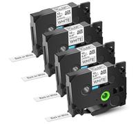 TWEJHX Cinta Lable de 12 mm AZE-231 Compatible con TZ TZE-231 Impresoras Black on White Standard Lamined Label Labin(4PK-Black on White)