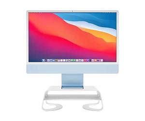 Twelve South Curve Riser - Soporte de Escritorio ergonómico con Estante de Almacenamiento para iMac y Pantallas, Color Blanco Mate