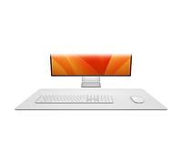Twelve South DeskPad | Alfombrilla de ratón extendida de cuero sostenible, resistente a derrames, superficie de tracción del ratón, tamaño óptimo para uso en pantalla, gris