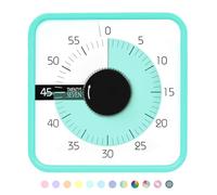 TWENTY5 SEVEN Temporizador de cuenta regresiva 7.5 pulgadas; 60 minutos 1 hora temporizador visual - herramienta de enseñanza en el aula reunión de oficina, reloj mecánico de cuenta regresiva para niños Control del tiempo de exámenes magnético, verde menta