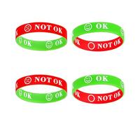 Tweozek 4 pulseras de silicona, recursos de emociones para niños, pulsera de salud mental, juguetes para el control de la ira, regalos autistas reversibles, para niños, suministros escolares