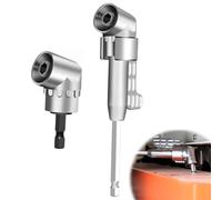 Tweozhui Adaptador de llave angular de 105°, adaptador angular para atornillador inalámbrico, vástago hexagonal de 1/4 de pulgada, para taladros y atornilladores inalámbricos, largo + corto