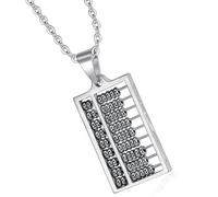 TWEW Collar con colgante de ábaco de acero inoxidable con cadena ajustable para entusiastas de la moda y amantes de las matemáticas