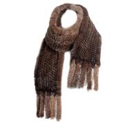 TWEW Pañuelo de cuello de piel de visón para mujer, bufanda suave para el cuello, calentador de cuello elegante, bufandas elegantes y cálidas, pañuelo