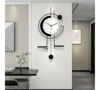 TWFJEL Moderno Minimalista Relojes de Pared Creativo Estilo Nórdico Relój de Péndulo Decorativo Dos Estanterías Silencioso Funciona con Pilas Reloj de Cuarzo para Cocina Sala Dormitorio Oficina (L)