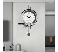 TWFJEL Moderno Reloj de Pared, Grande Minimalista Reloj Pared Decorativo Silencioso sin tictac Orologio de Quarzo Acrílico+Esfera de Madera con Estante Art Deco para Cocina Sala Dormitorio Oficina
