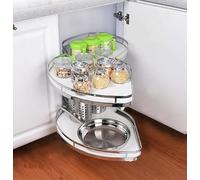 TWHZSAI Bandeja abatible de 2 Niveles, extraíble para Esquina ciega de gabinete de Cocina, para gabinete de 20 x 34 x 16,5 Pulgadas, Estante Doble Tipo carrusel para despensa, Cocina, baño, para Gab