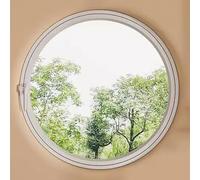 TWHZSAI Ventana abatible Redonda giratoria empotrada de aleación de Aluminio y Vidrio Templado, Ideal para baño, Dormitorio, Cocina y hogar, Color Blanco, 3,40 cm/15,7 Pulgadas