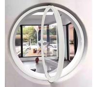 TWHZSAI Ventana Redonda giratoria de aleación de Aluminio, Ventana de Ojo de Buey de Vidrio Templado con manija para decoración de Pared, Ventana abatible para Cocina y hogar, Color Blanco, 3,65 cm/