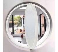 TWHZSAI Ventana Redonda giratoria de aleación de Aluminio, Ventana de Ojo de Buey de Vidrio Templado con manija para decoración de Pared, Ventana abatible para Cocina y hogar, Color Blanco, 2,30 cm/