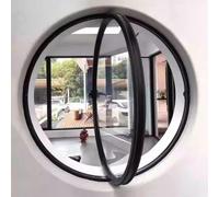 TWHZSAI Ventana Redonda giratoria de aleación de Aluminio, Ventana de Ojo de Buey de Vidrio Templado con manija para decoración de Pared, Ventana abatible para Cocina y hogar, Color Negro, 3,75 cm/2