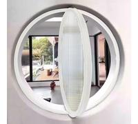 TWHZSAI Ventana Redonda giratoria de aleación de Aluminio, Ventana de Ojo de Buey de Vidrio Templado con manija para decoración de Pared, Ventana abatible para Cocina y hogar, Color Blanco, 1,50 cm/