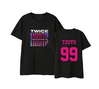 Twice KPOP Twice Camiseta T-Shirt Casual Manga Corta DAHYUN Mina TZUYU NA YEON JIHYO Jung YEON Momo NAYEON Sana Top para Mujer y Hombre Los Grupo de Chicas Deportes Camiseta