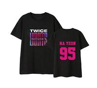 Twice KPOP Twice Camiseta T-Shirt Casual Manga Corta DAHYUN Mina TZUYU NA YEON JIHYO Jung YEON Momo NAYEON Sana Top para Mujer y Hombre Los Grupo de Chicas Deportes Camiseta