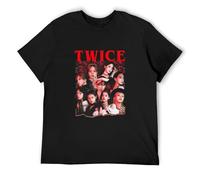 Twice Shirt K-Pop Girl Group Unisex 100% Cotton Short-Sleeve T-Shirts Black S