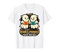 Twice The Boo Halloween Humor Truco O Trato Divertido Camiseta gráfica económica, Hombre, Blanco, S