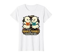Twice The Boo Halloween Humor Truco O Trato Divertido Camiseta gráfica económica, Mujer, Blanco, S