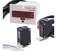 Twidec/6 dígitos 0-999999 Contador de tráfico de cliente 100 V-240 VAC LED Auto Display Digital Contador de personas + 0-8 M NPN 1 par sensor de interruptor fotoeléctrico T61 + 2 piezas soporte