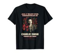 Twilight All I Want for Christmas is Charlie Swan Movie Camiseta