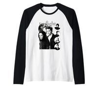 Twilight Bella Edward Cullen Black White Moon Collage Camiseta Manga Raglan