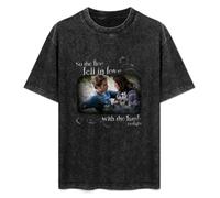 Twilight Edward Cullen Lion in Love with Lamb Twilight Movies Mens Black T-Shirt Graphic tee Printed Unisex Shirt S