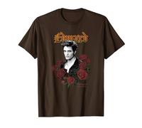 Twilight Edward Goth Print with Roses Vintage Movie Camiseta, Hombre, Marrón, 3XL