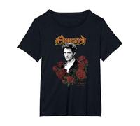Twilight Edward Goth Print with Roses Vintage Movie Camiseta, Mujer Tallas Grandes, Negro, 4XL Grande
